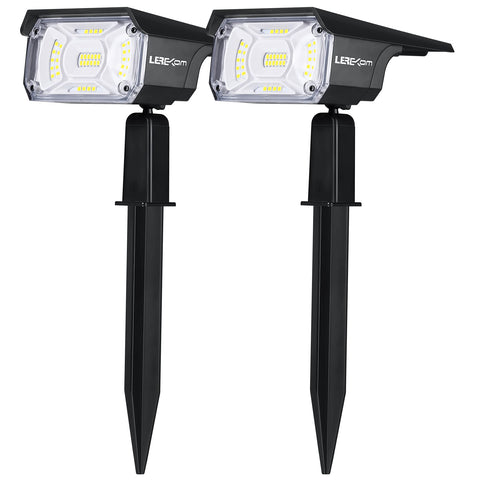 LEREKAM solar spot light on a tree, creating evening garden ambiance