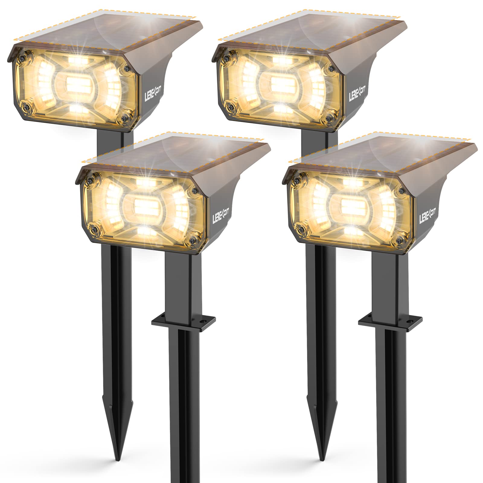 LEREKAM 40-LED solar spot light brightens garden features at night
