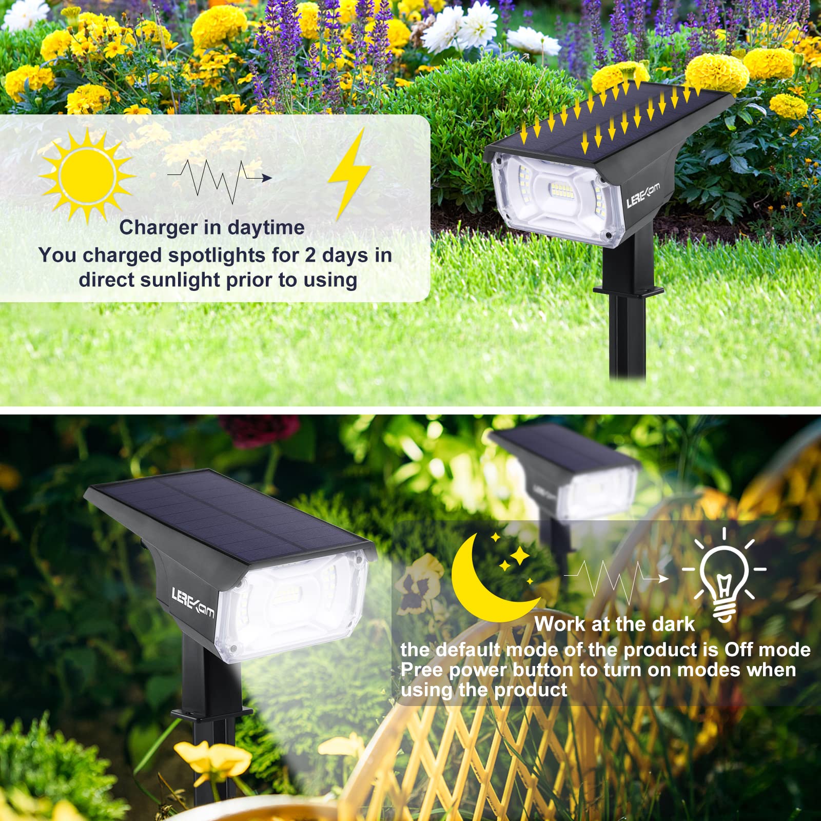 LEREKAM wall mount and ground stake installation for versatile landscaping