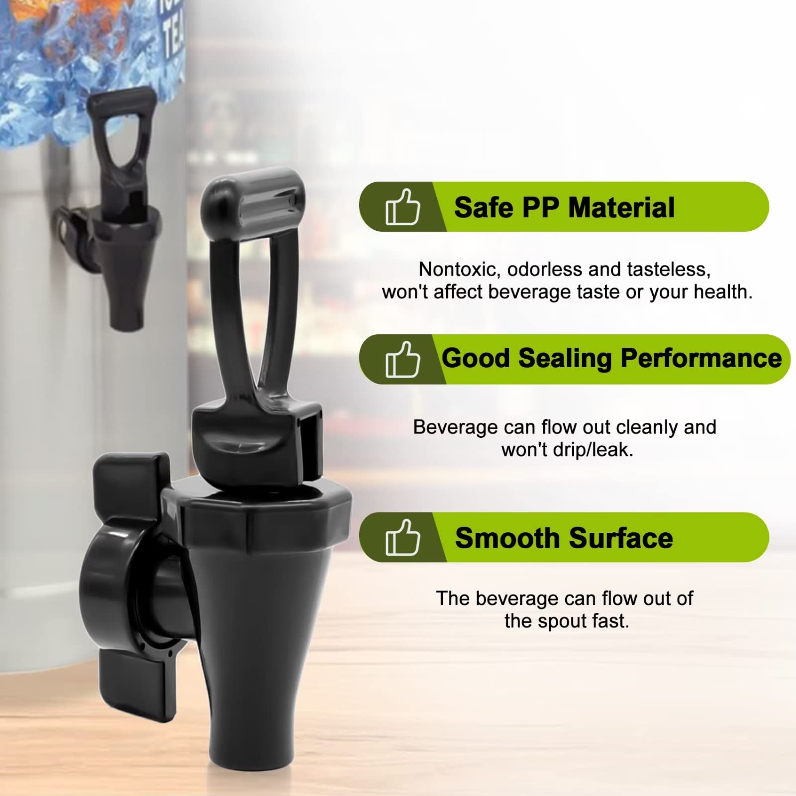 LERGNA replacement faucet installed on a tea dispenser ensuring seamless compatibility