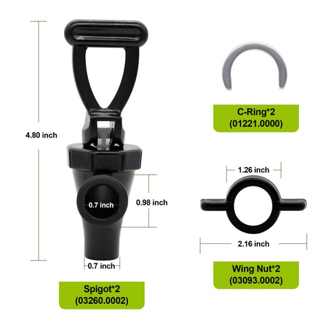 LERGNA tea spout with lever handle for precise manual flow control