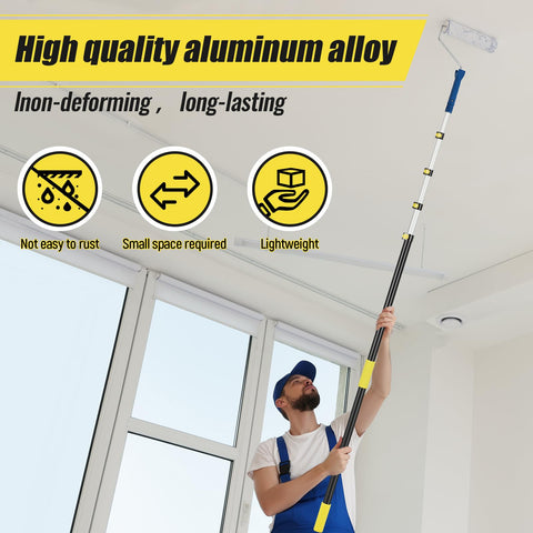 Leriton rust-resistant aluminum pole withstands outdoor use.