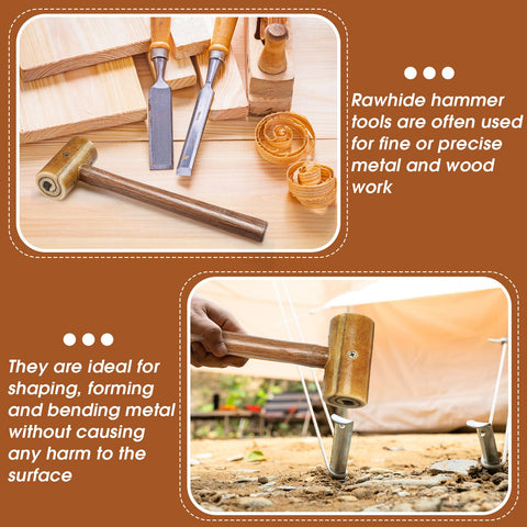 Leriton rawhide hammer packaging display provides ready-to-use tool.
