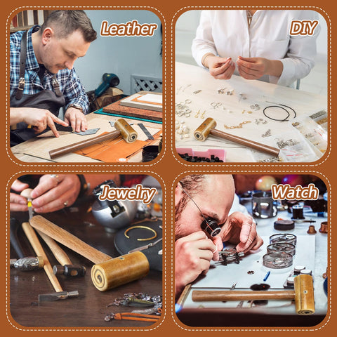 Leriton rawhide mallet full tool length for versatile carving and shaping.