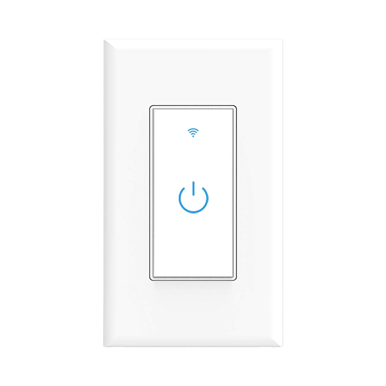 Lesim Smart Light Switch front view with a sleek glass panel elevating wall decor.