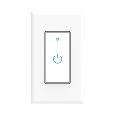 Lesim Smart Light Switch front view with a sleek glass panel elevating wall decor.
