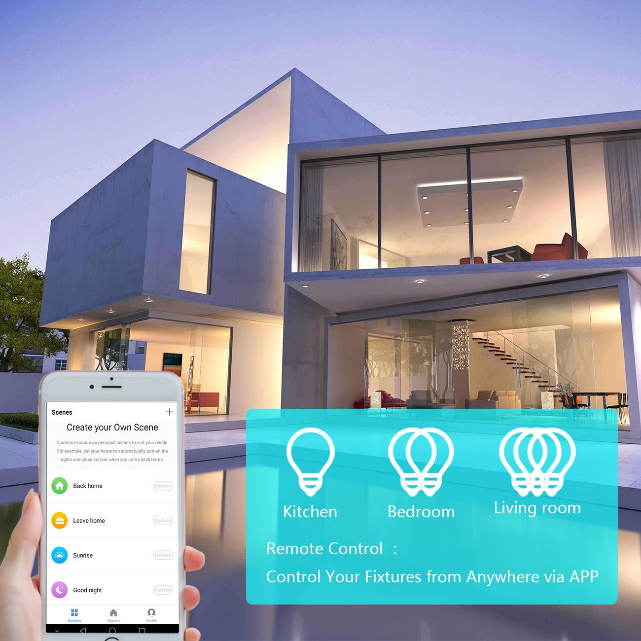 Lesim Smart Light Switch mobile app control for remote access and setup.