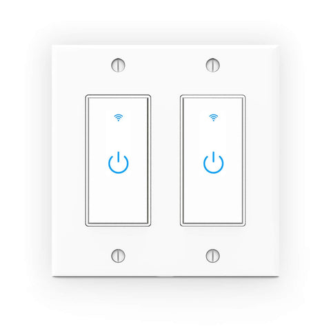 Lesim WiFi light switch 2-gang touch panel for quick on/off control