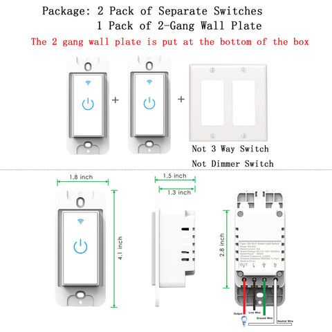 Lesim installation notes showing neutral wire requirement