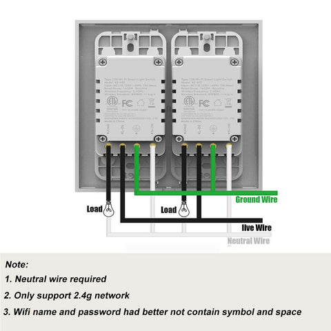Lesim package includes two switches and 2-gang wall plate