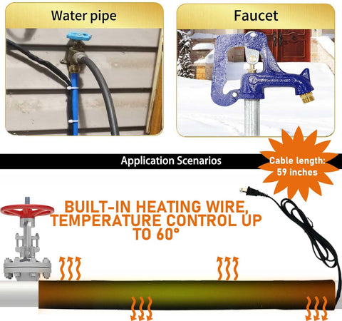 Lesimnky two-pack heat tapes included for multiple pipes