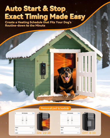 Lesotc dog heater with WiFi app control from phone