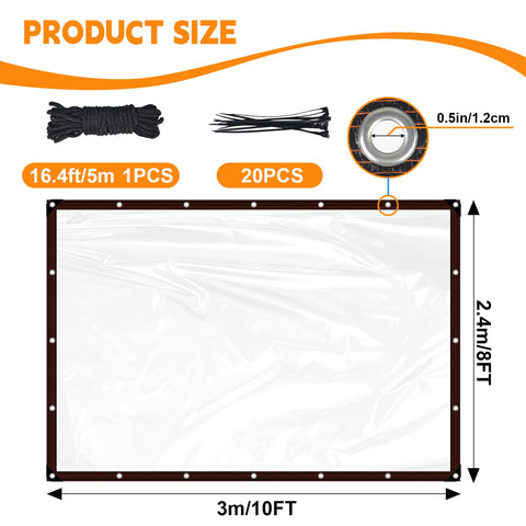 Letsult clear tarp rust-free aluminum grommets for secure mounting.
