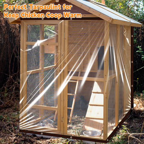 Letsult clear tarp shields outdoor spaces from wind and rain.