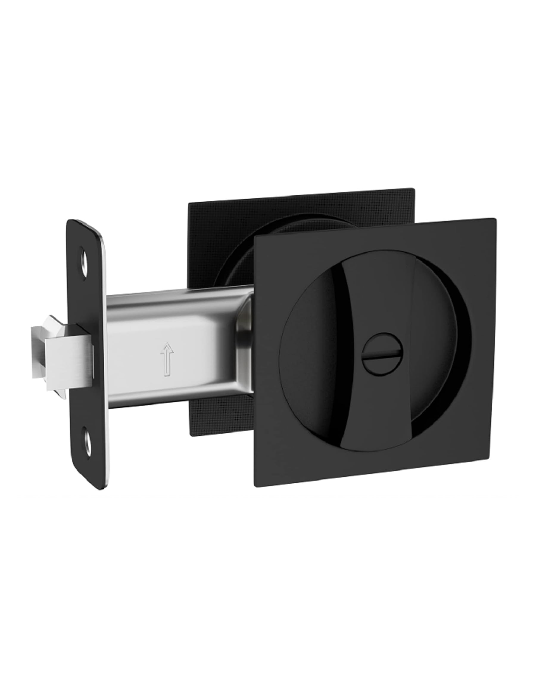 Lethato pocket door hardware matte black privacy lock for bathroom and bedroom doors