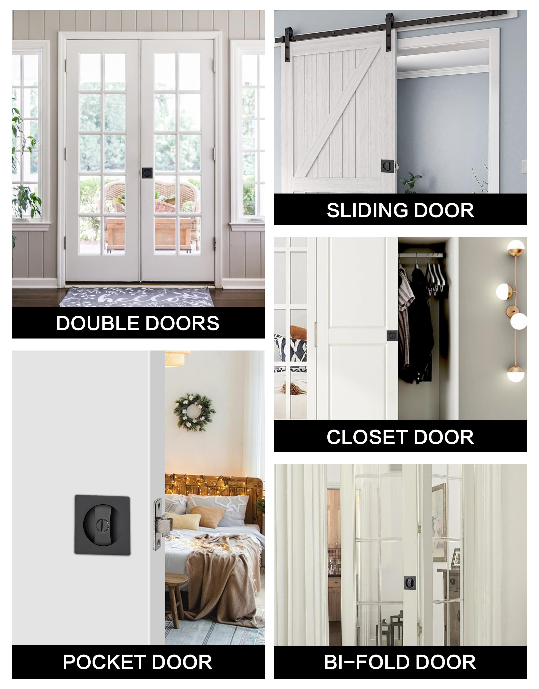 Lethato hardware compatible with left- and right-handed pocket doors