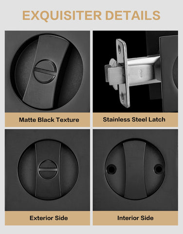 Lethato square-design pocket door lock showing modern square aesthetic