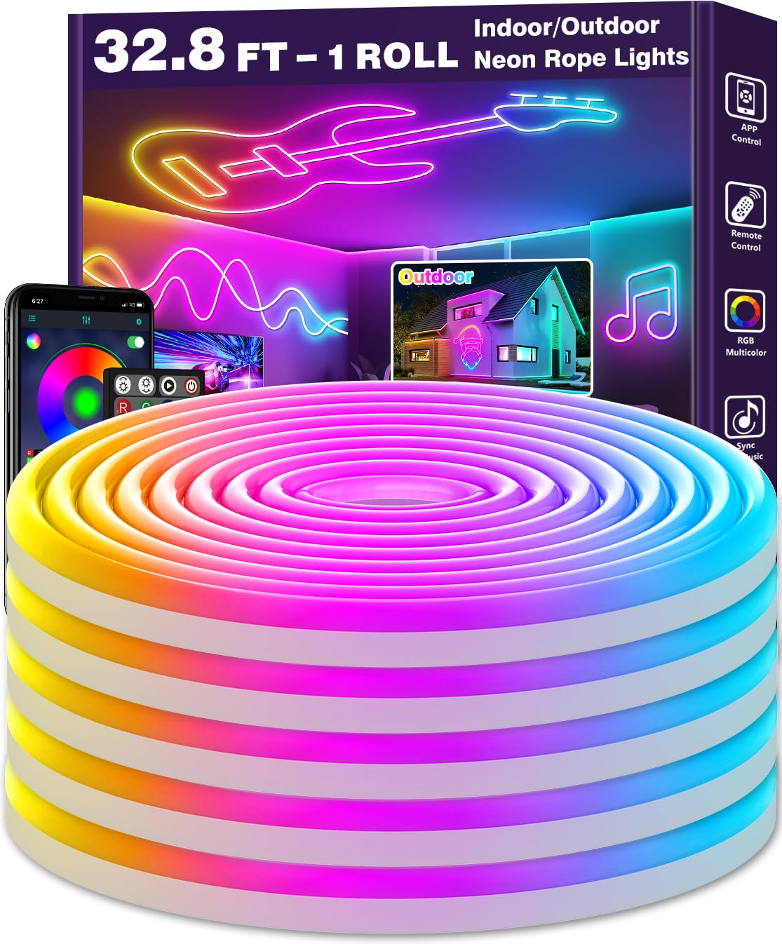 Letianpai neon rope light outdoor-ready for durable mood lighting.