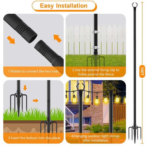 Letianpai weatherproof stands keep your lights steady during windy nights.