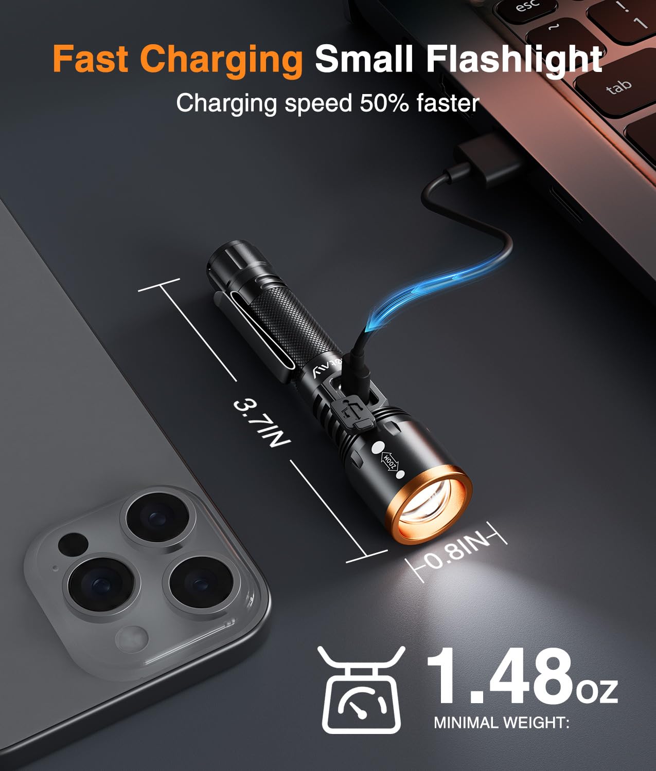 LETMY durable aluminum flashlight built to resist drops and wear