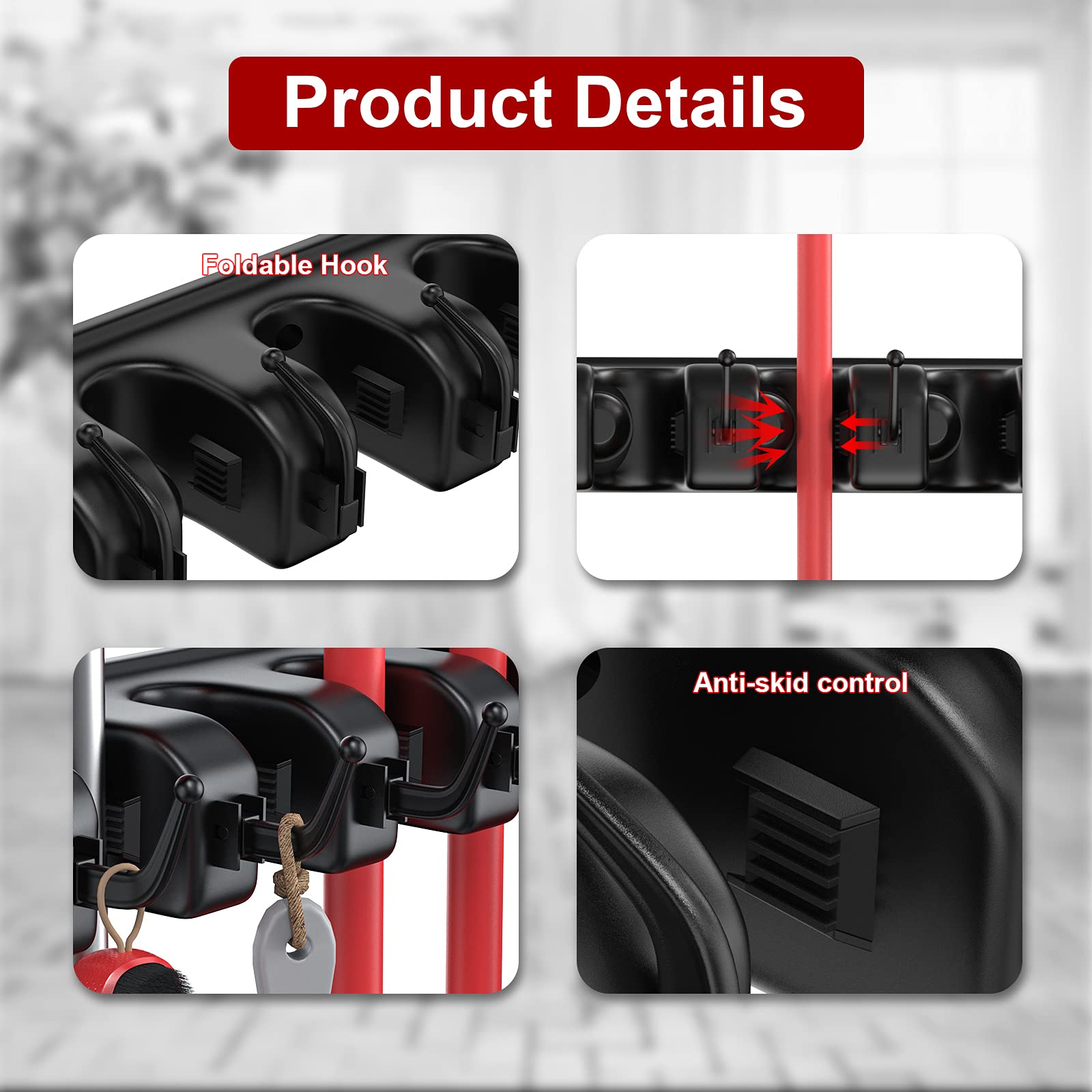 LETMY black wall rack fits home, kitchen, garage, and garden spaces.