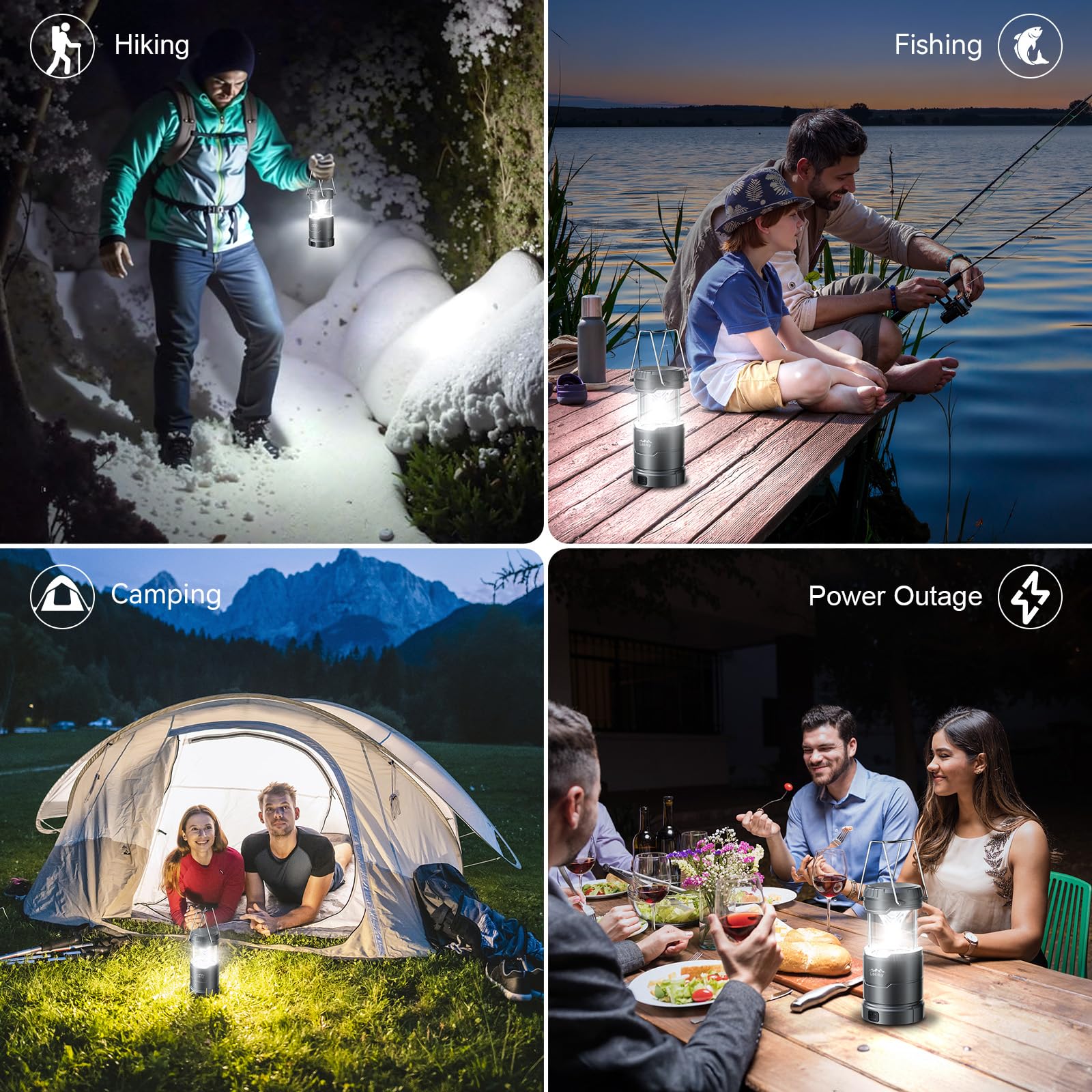 LETMY lightweight lanterns ideal for hiking and fishing.