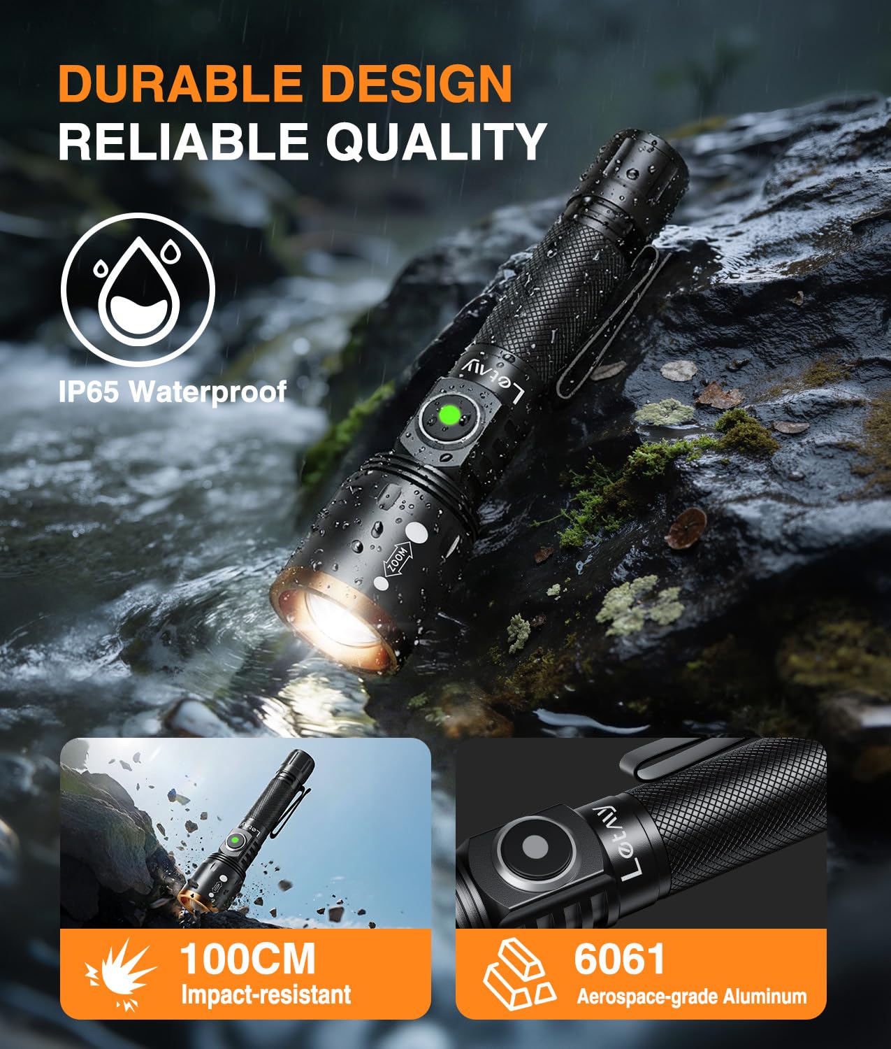 LETMY memory function flashlight recalls last brightness quickly
