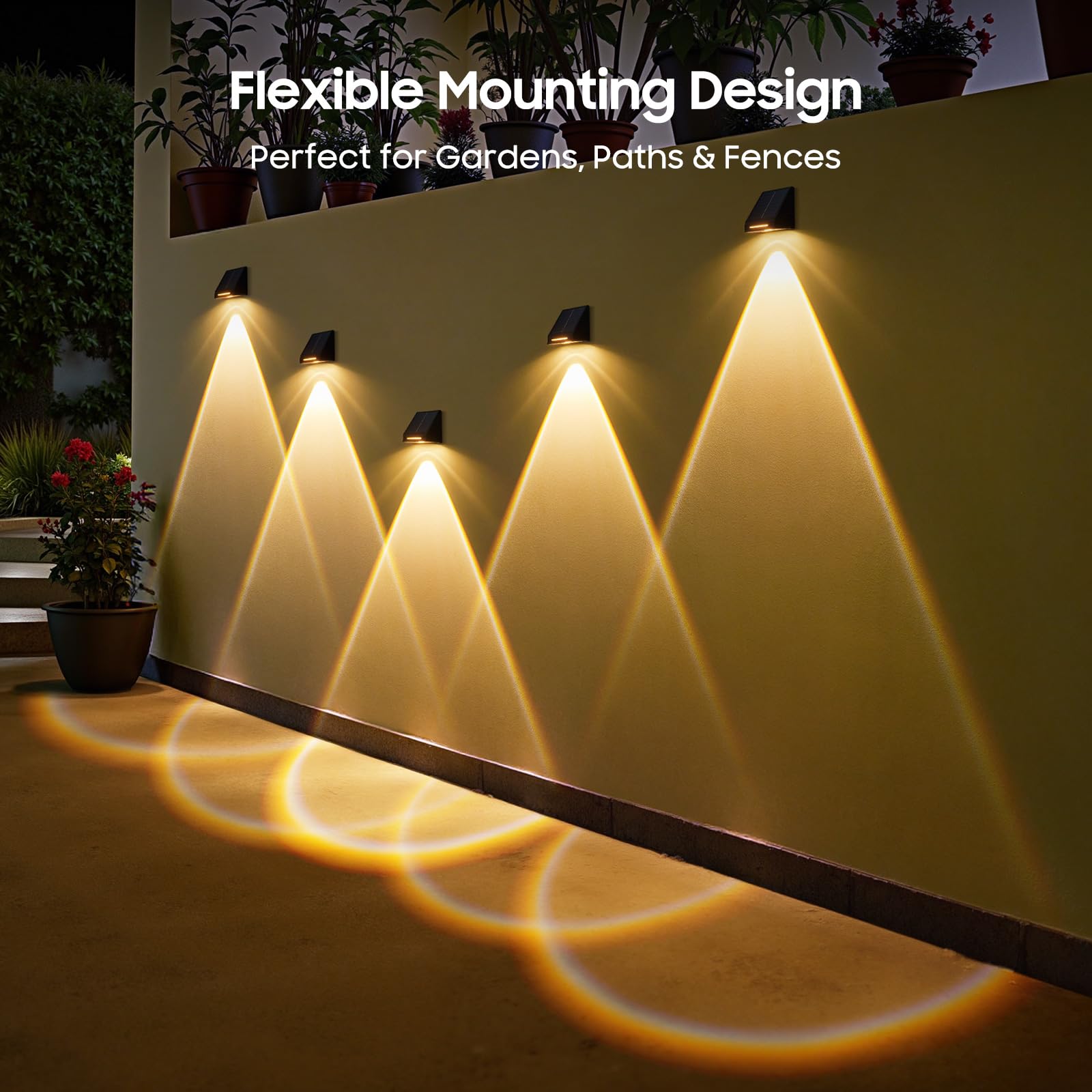 LETMY fence-light can be mounted on walls, decks, or stairs with easy installation.
