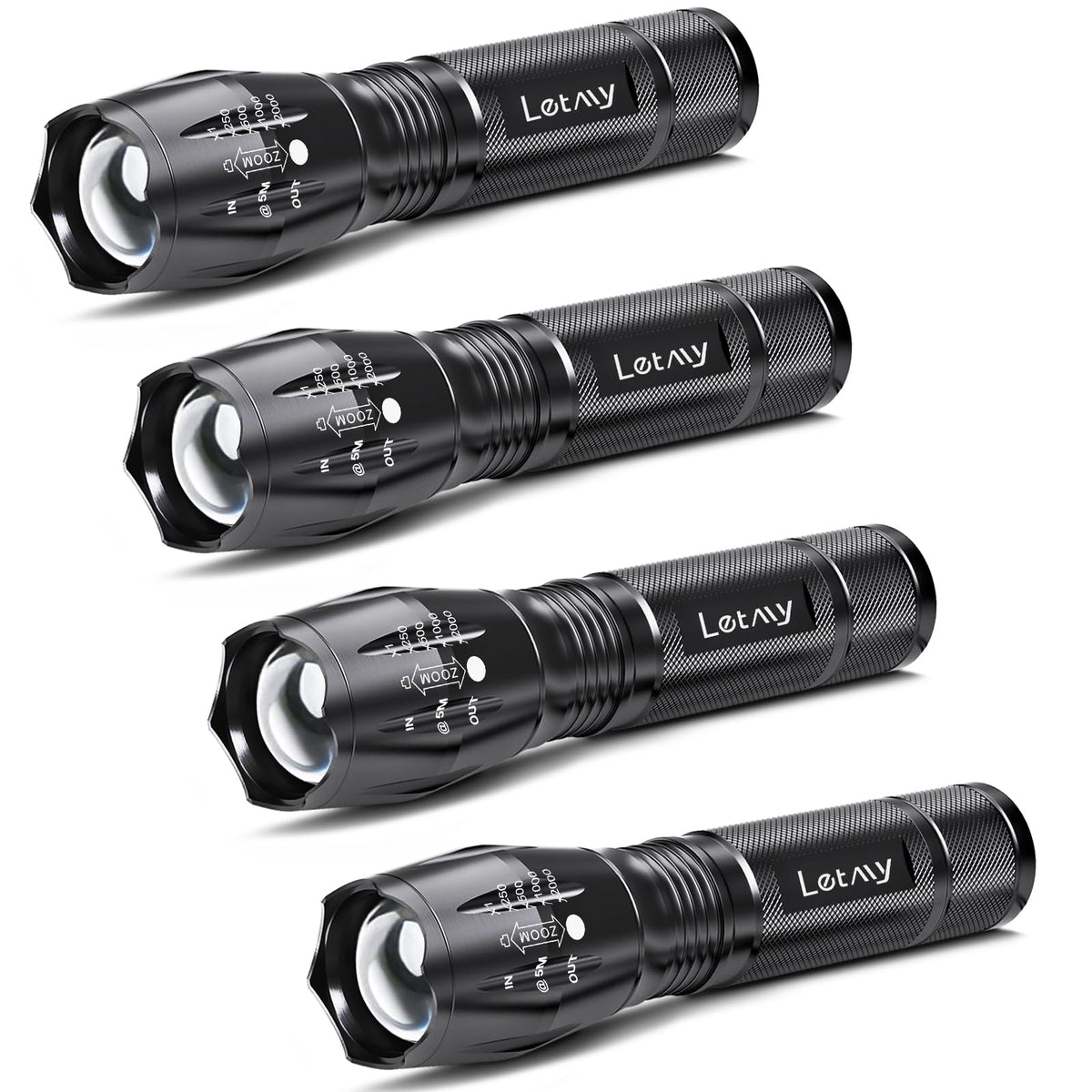 LETMY S2000 flashlight with zoom focus for adjustable beam