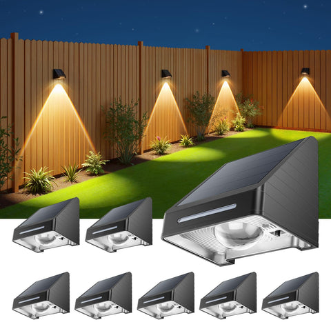 LETMY solar fence lights 8-pack brighten pathways for safer entryways and borders.