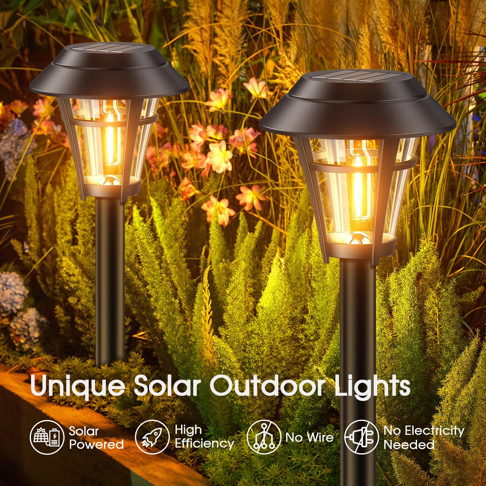 LETMY solar panel powers long-lasting brightness for evening yard safety