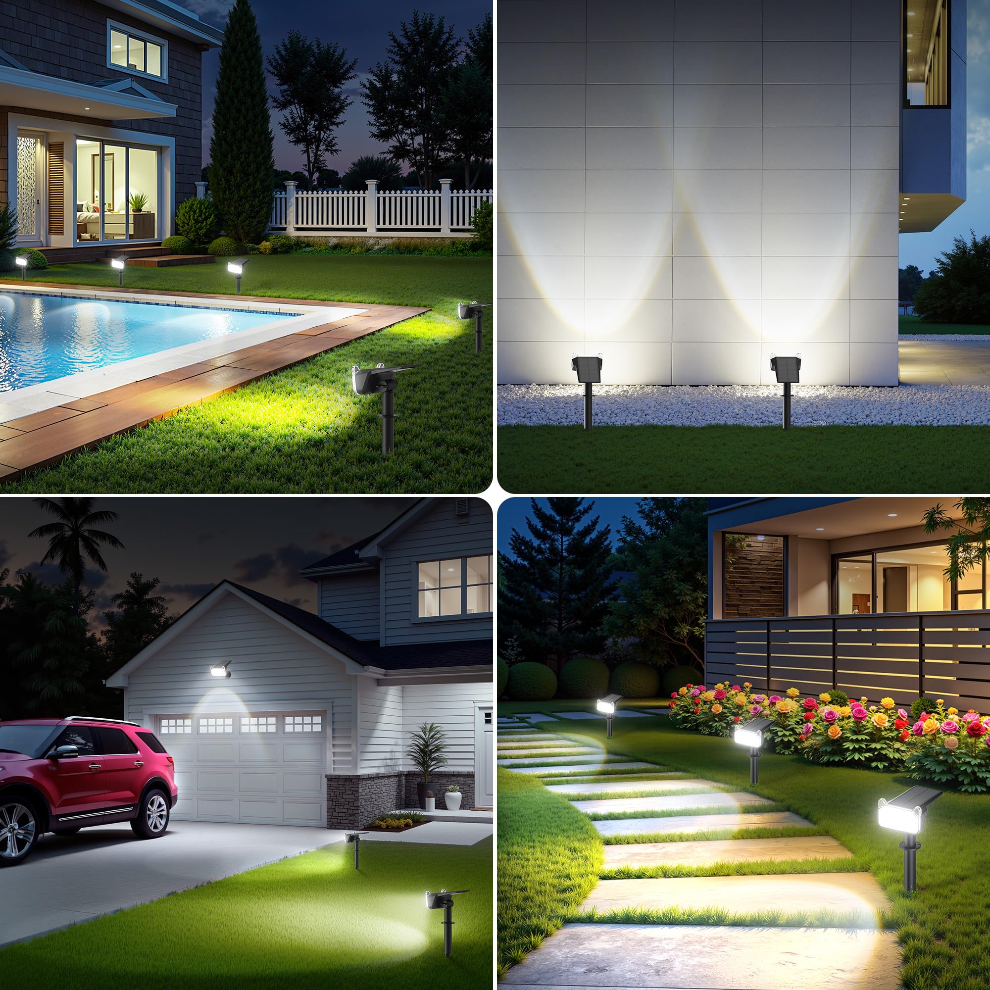 LETMY solar spotlights ideal for pathway and garden lighting