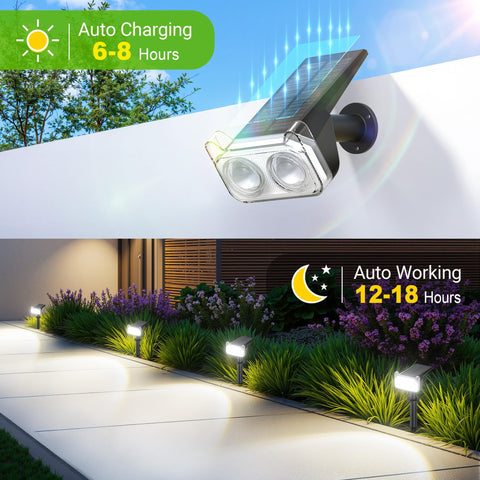 LETMY solar spotlights two modes for bright or energy-saving options