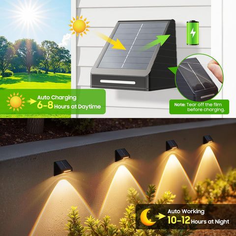LETMY upgraded solar panel improves efficiency for longer consistent illumination after charging.
