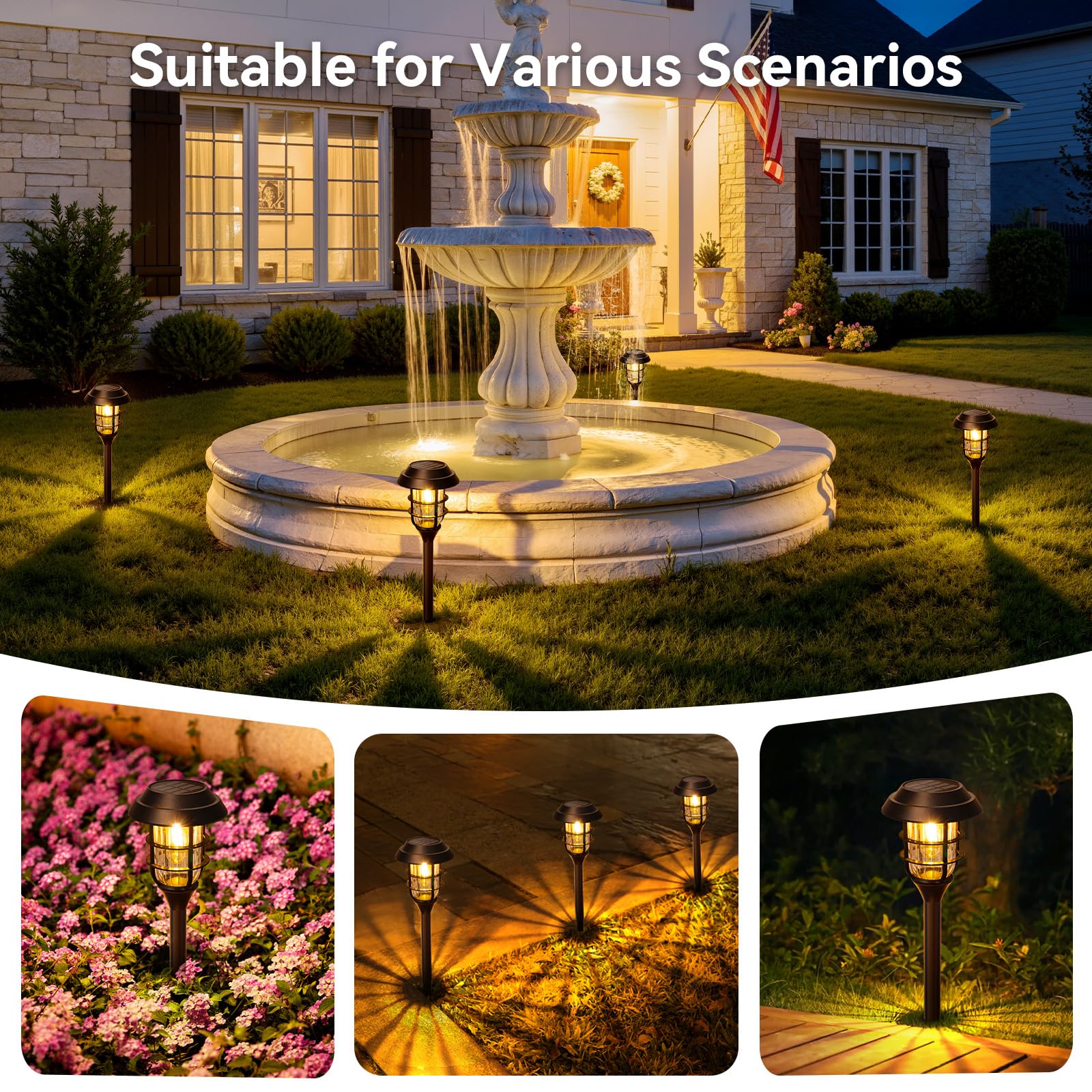 LETMY yard ambience light adds warmth to patio and garden.