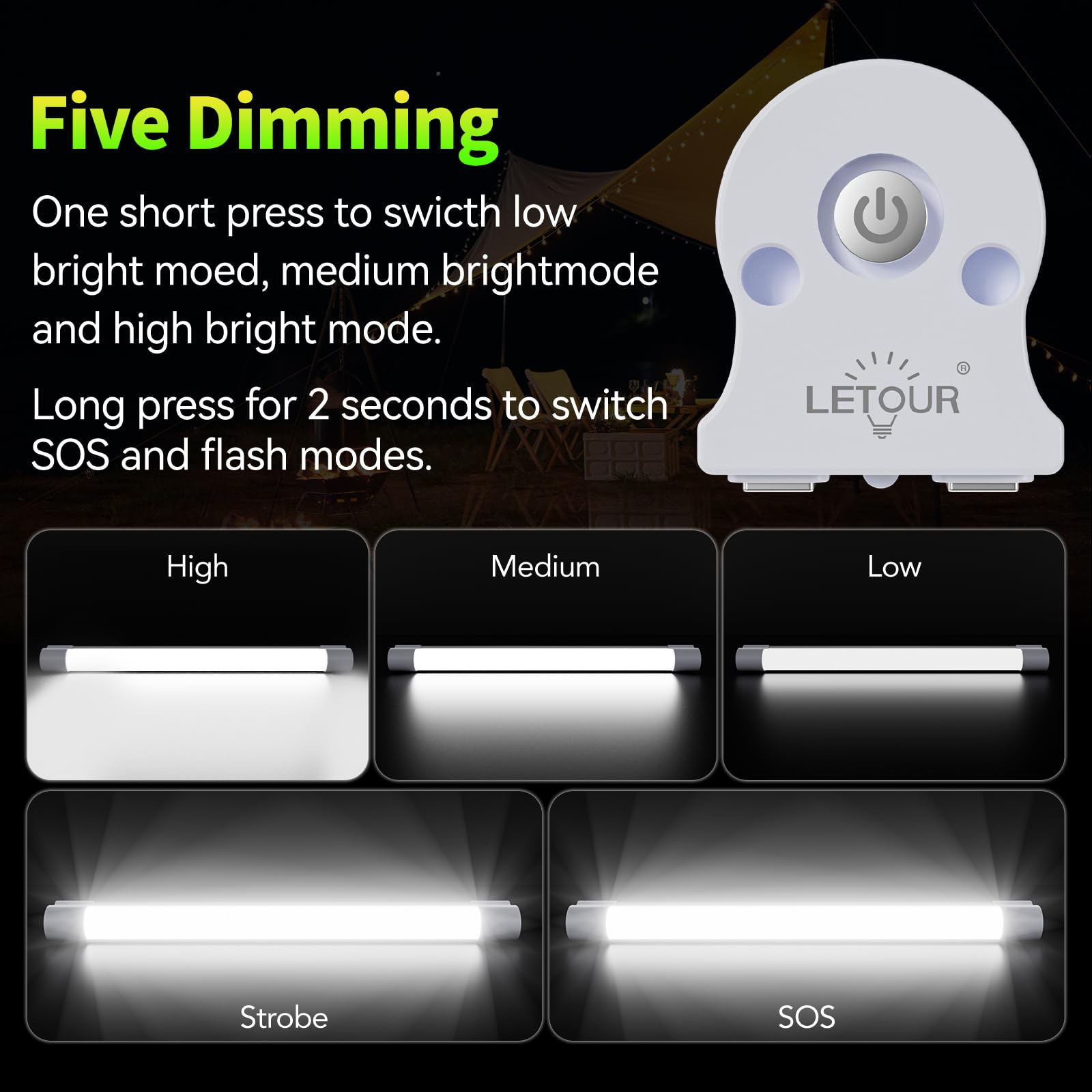 LETour LED Tube up to 80 hours of runtime on a full charge