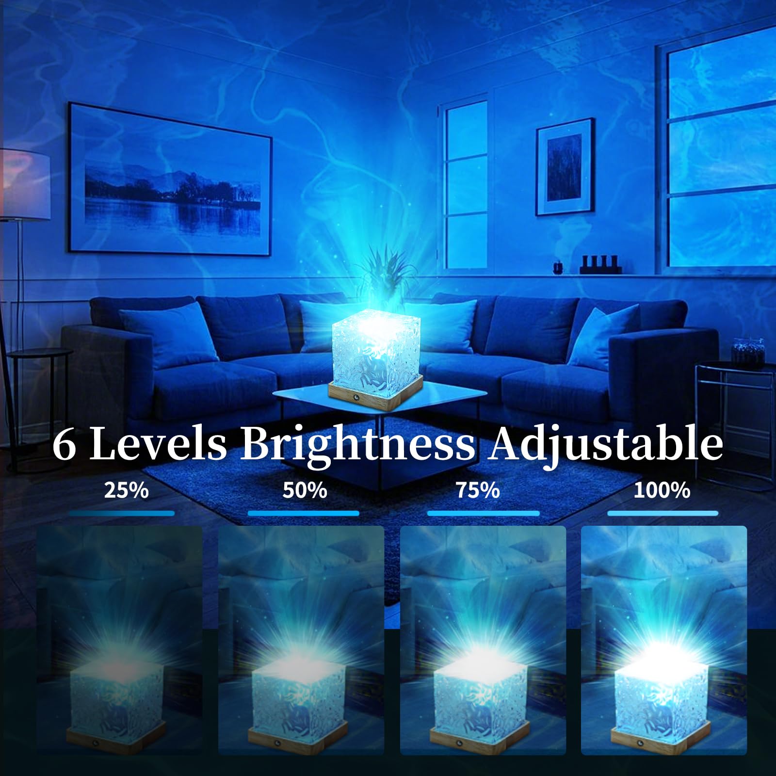 LETOUR Ocean Wave Cube Lamp with 16 colors for vivid bedroom ambiance