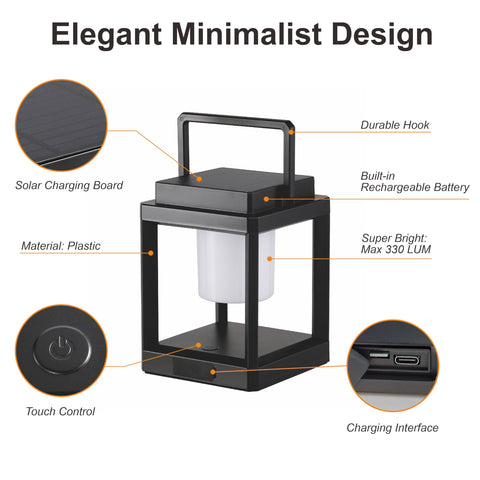 LETRY solar and USB charging lamp demonstrates flexible power outdoors.