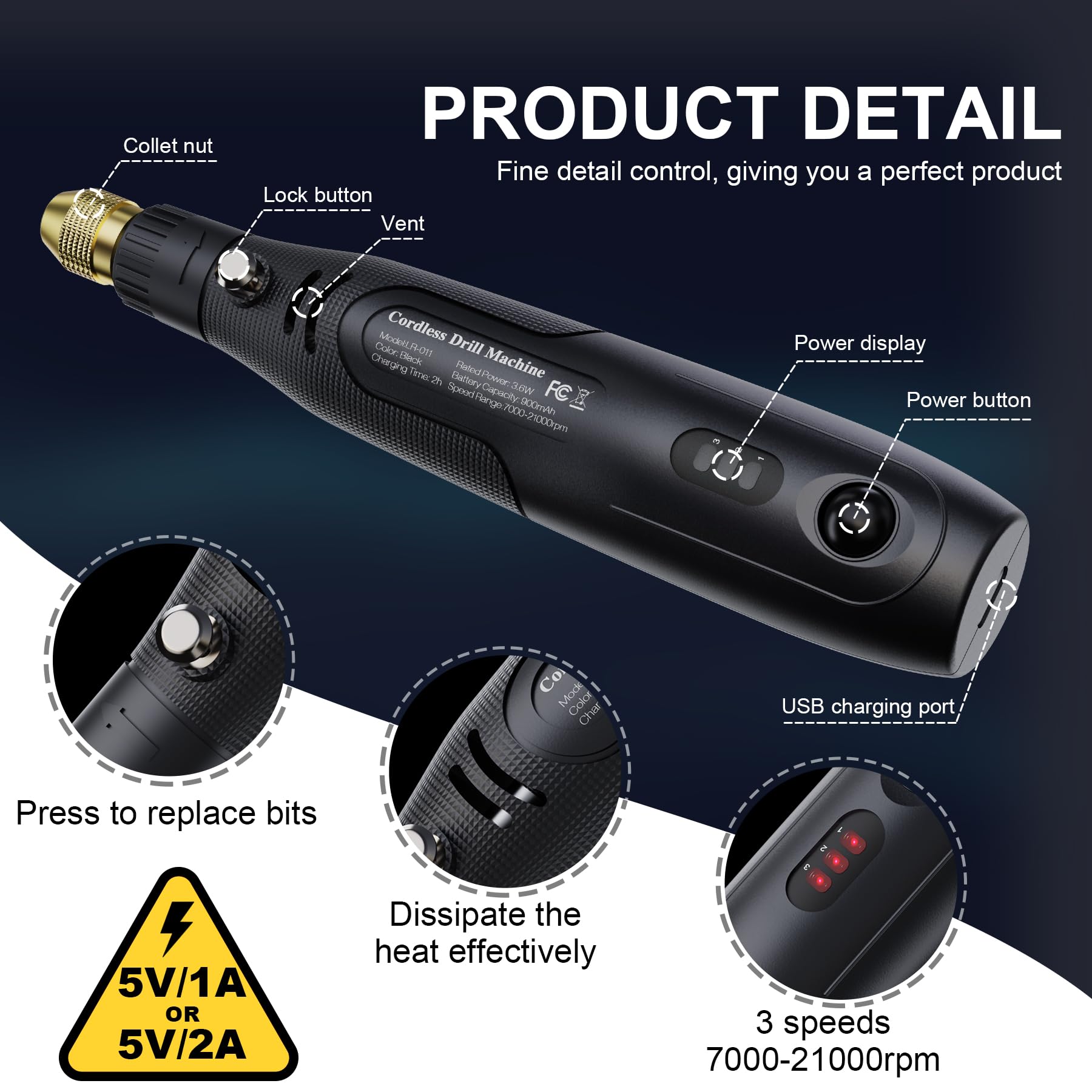 LET'S RESIN 3 speed control for precise resin drilling at your pace