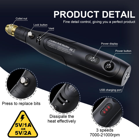 LET'S RESIN 3 speed control for precise resin drilling at your pace