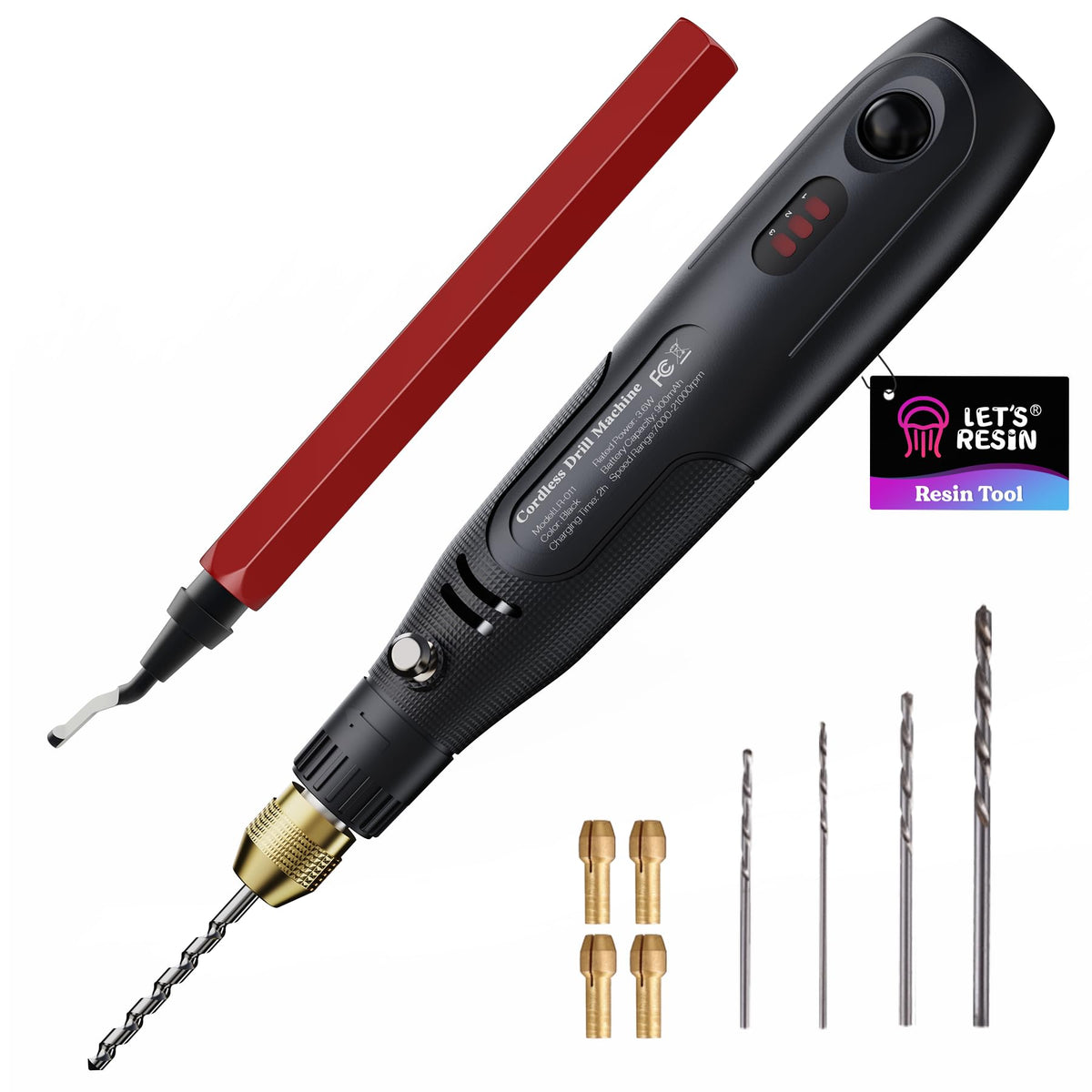 LET'S RESIN cordless drill powering portable resin jewelry projects