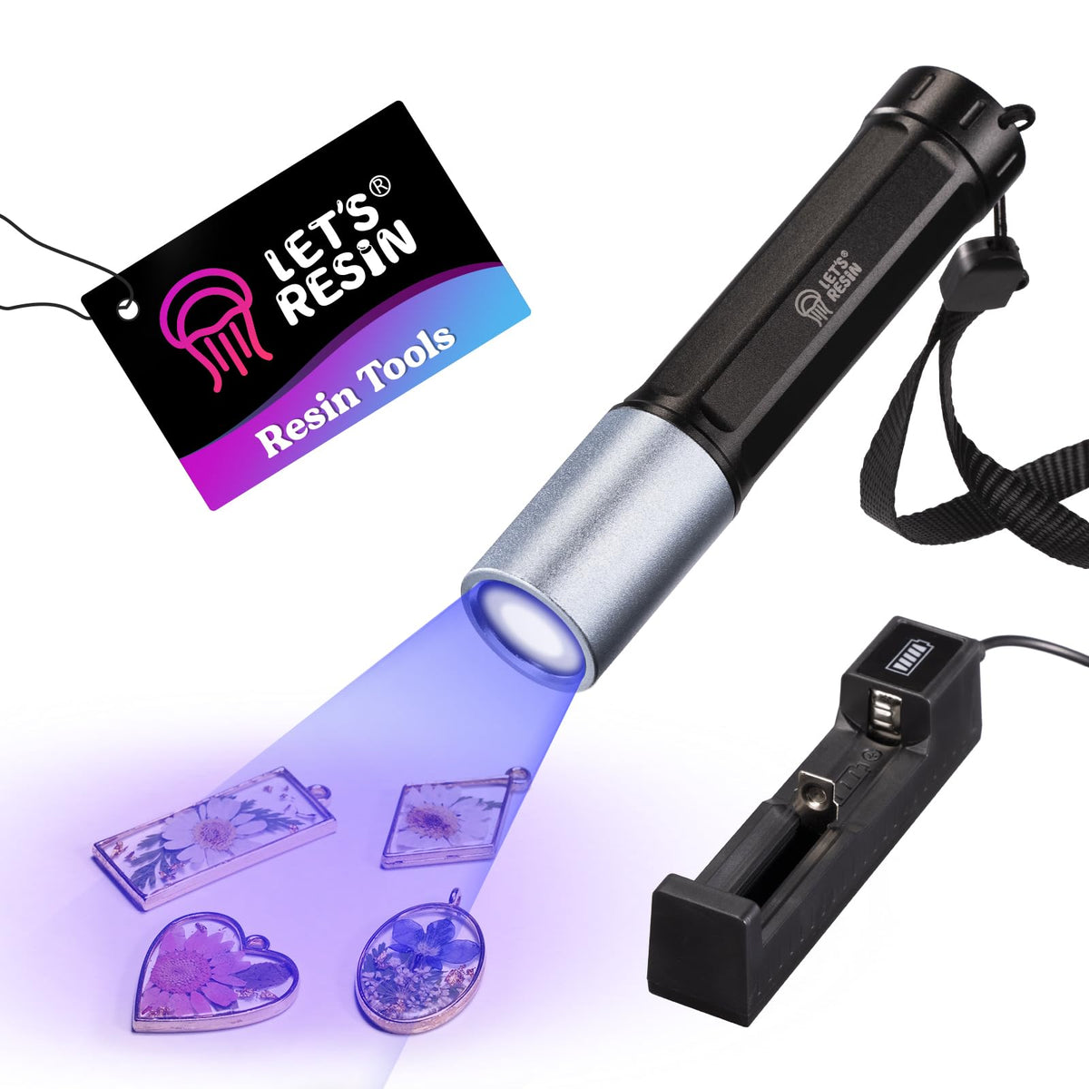 LET'S RESIN UV light demonstrates fast cure speed for small resin pieces.