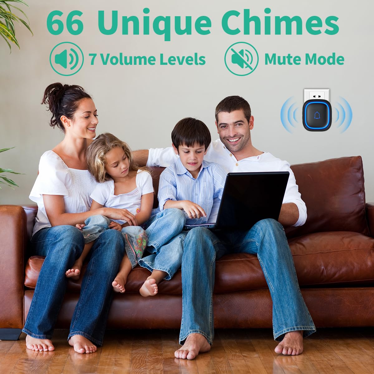 LetsWill doorbell 66 chimes with mute mode for quiet night use.