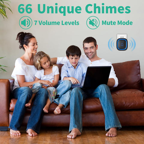 LetsWill doorbell 66 chimes with mute mode for quiet night use.