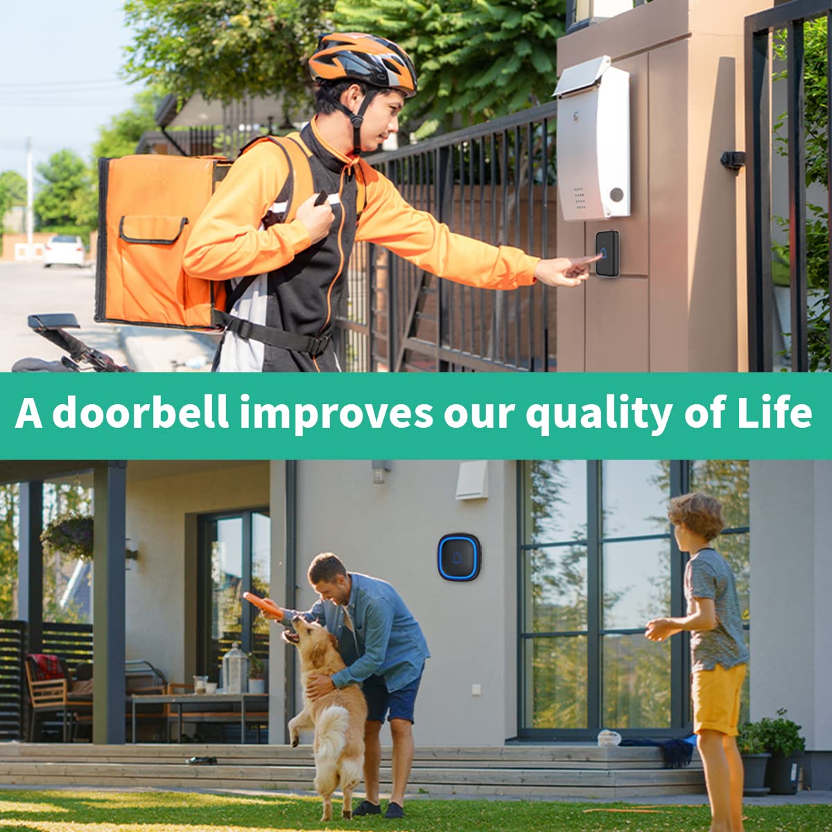 LetsWill doorbell two receivers install for versatile in-home or classroom monitoring.