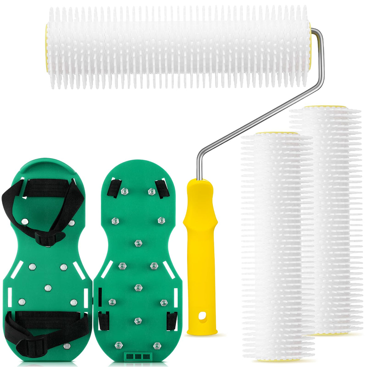 Leumoi 9-inch screed spiked roller for faster self-leveling floor prep