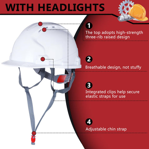Leumoi durable ABS construction hard hats in white with smooth surface.