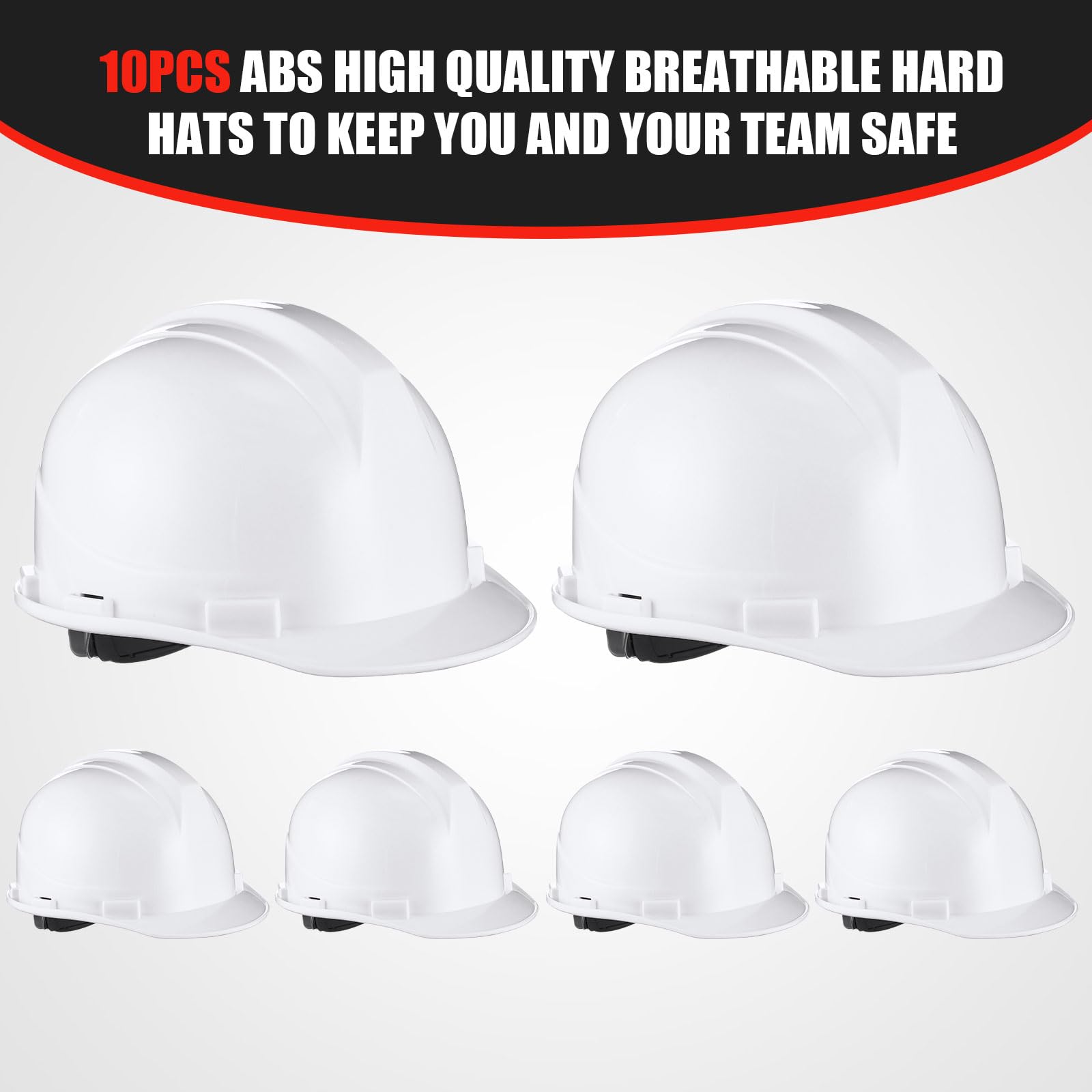 Leumoi white hard hat side view highlighting balance and portability
