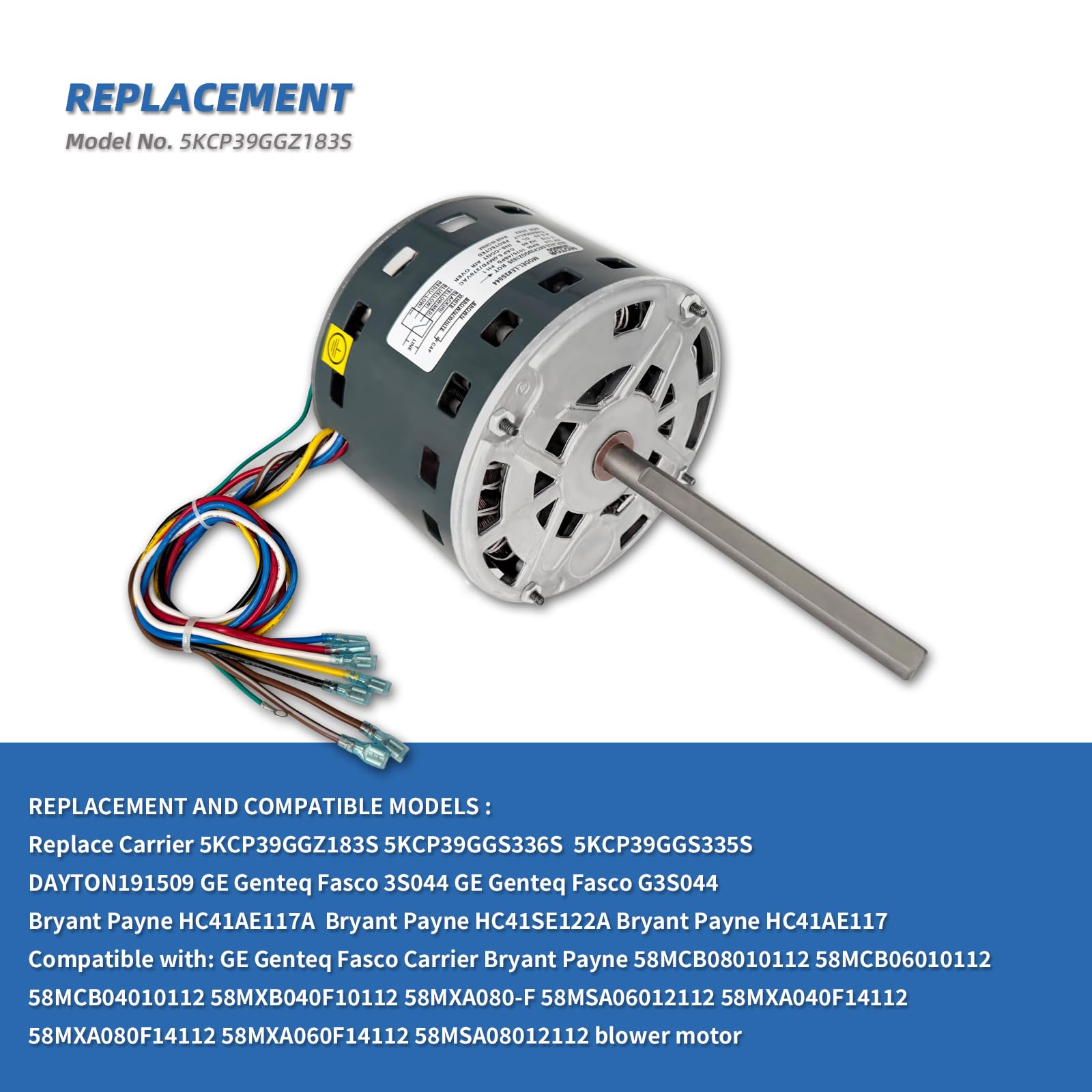 LEUNGOO includes 5MFD capacitor for reliable start-up