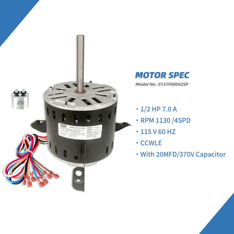 LEUNGOO blower motor side view showing compact profile for installation
